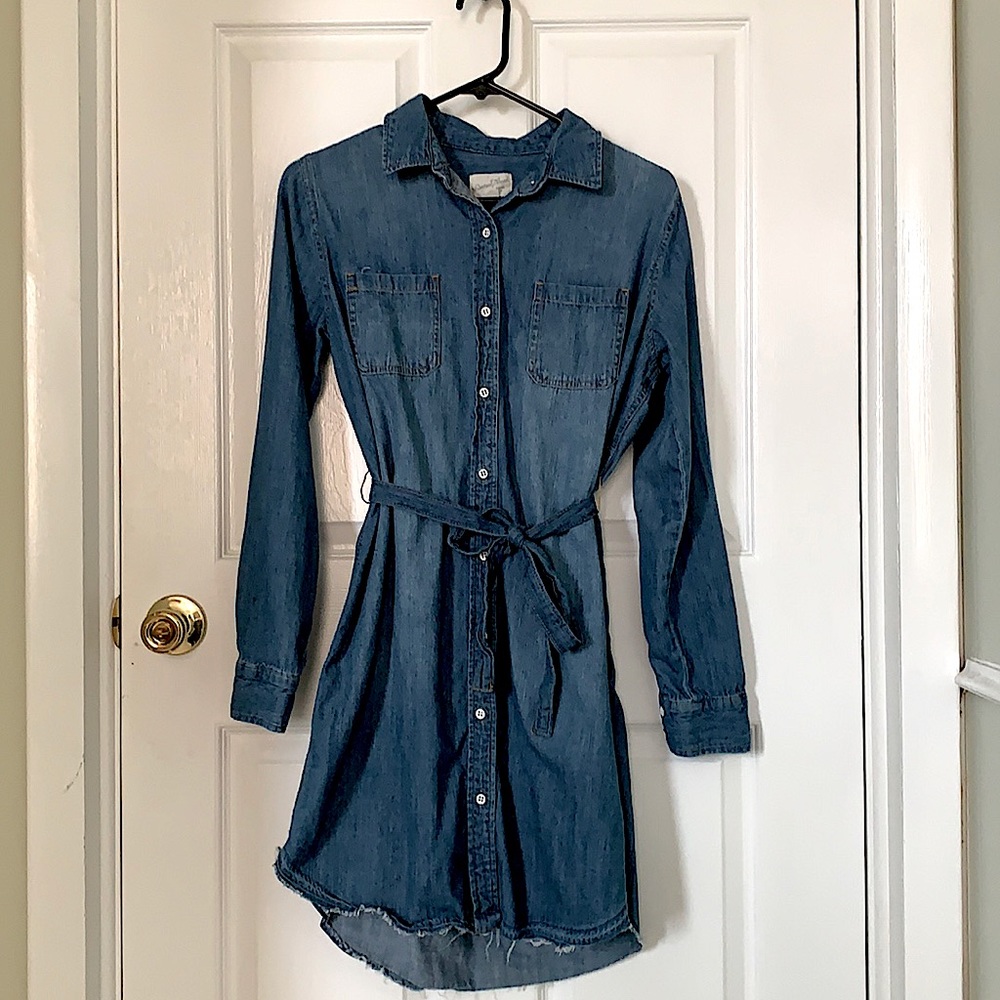 Universal Thread Long-Sleeve Denim Shirt Dress Women’s Size XS